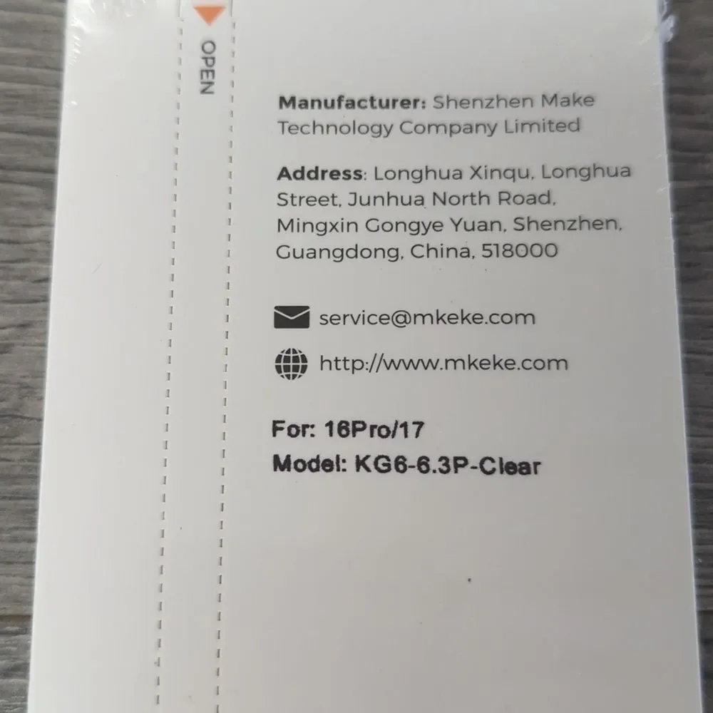 Mkeke iPhone 16 Pro/ 17 Tempered Glass Screen Protector